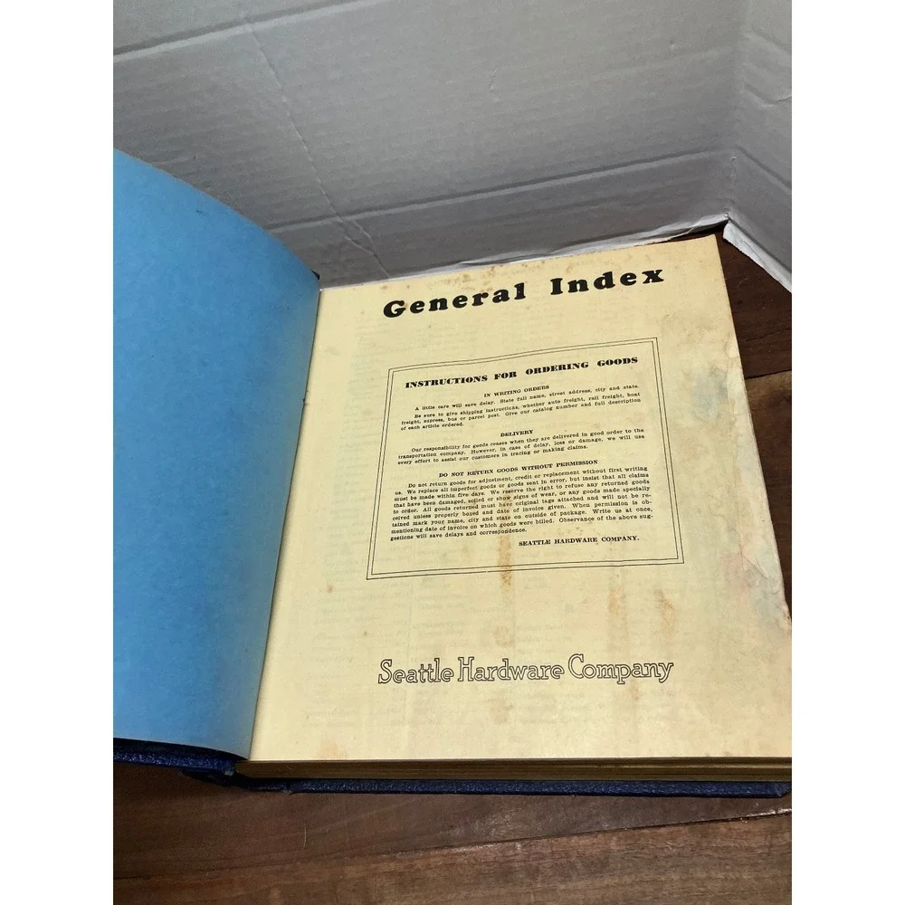 Seattle Hardware Company General Index Catalog Vintage 1920s Trade Industrial